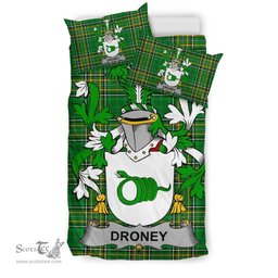 Irish Droney or O'Droney Coat of Arms Family Crest Ireland Bedding Set Irish National Tartan Irish County Bedding Set Duvet Covers