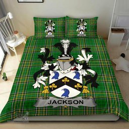 Irish Jackson Coat of Arms Family Crest Ireland Bedding Set Irish National Tartan Irish County Bedding Set Duvet Covers