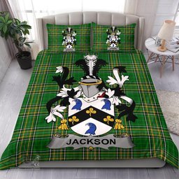 Irish Jackson Coat of Arms Family Crest Ireland Bedding Set Irish National Tartan Irish County Bedding Set Duvet Covers