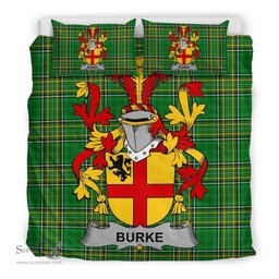 Irish Burke Coat of Arms Family Crest Ireland Bedding Set Irish National Tartan Irish County Bedding Set Duvet Covers