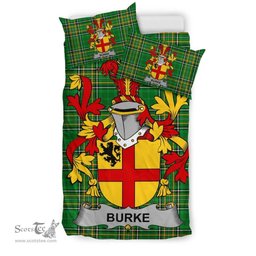 Irish Burke Coat of Arms Family Crest Ireland Bedding Set Irish National Tartan Irish County Bedding Set Duvet Covers