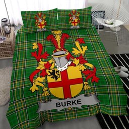 Irish Burke Coat of Arms Family Crest Ireland Bedding Set Irish National Tartan Irish County Bedding Set Duvet Covers
