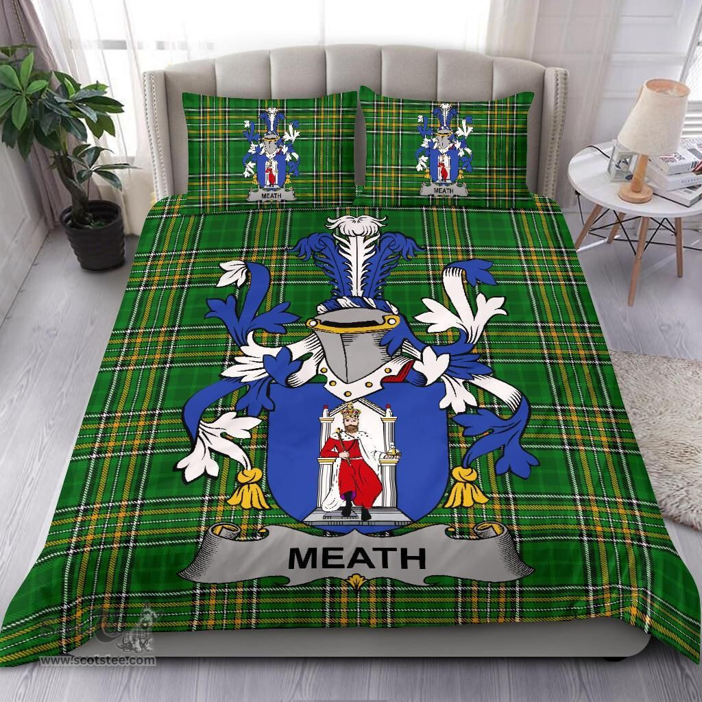 Irish Meath Coat of Arms Family Crest Ireland Bedding Set Irish National Tartan Irish County Bedding Set Duvet Covers
