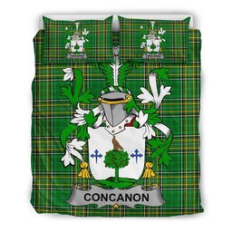 Irish Concanon or O'Concanon Coat of Arms Family Crest Ireland Bedding Set Irish National Tartan Irish County Bedding Set Duvet Covers