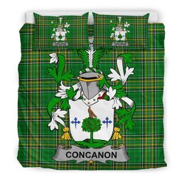 Irish Concanon or O'Concanon Coat of Arms Family Crest Ireland Bedding Set Irish National Tartan Irish County Bedding Set Duvet Covers
