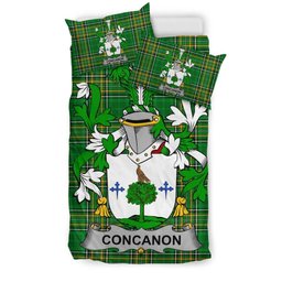 Irish Concanon or O'Concanon Coat of Arms Family Crest Ireland Bedding Set Irish National Tartan Irish County Bedding Set Duvet Covers
