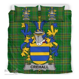 Irish Crehall or O'Crehall Coat of Arms Family Crest Ireland Bedding Set Irish National Tartan Irish County Bedding Set Duvet Covers