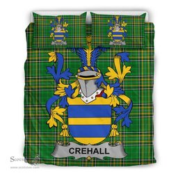 Irish Crehall or O'Crehall Coat of Arms Family Crest Ireland Bedding Set Irish National Tartan Irish County Bedding Set Duvet Covers