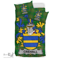 Irish Crehall or O'Crehall Coat of Arms Family Crest Ireland Bedding Set Irish National Tartan Irish County Bedding Set Duvet Covers