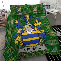 Irish Crehall or O'Crehall Coat of Arms Family Crest Ireland Bedding Set Irish National Tartan Irish County Bedding Set Duvet Covers