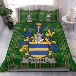 Irish Crehall or O'Crehall Coat of Arms Family Crest Ireland Bedding Set Irish National Tartan Irish County Bedding Set Duvet Covers
