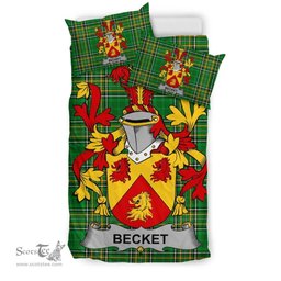 Irish Becket Coat of Arms Family Crest Ireland Bedding Set Irish National Tartan Irish County Bedding Set Duvet Covers