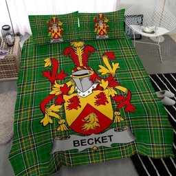 Irish Becket Coat of Arms Family Crest Ireland Bedding Set Irish National Tartan Irish County Bedding Set Duvet Covers