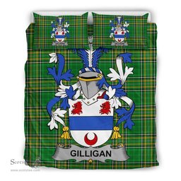 Irish Gilligan or McGilligan Coat of Arms Family Crest Ireland Bedding Set Irish National Tartan Irish County Bedding Set Duvet Covers