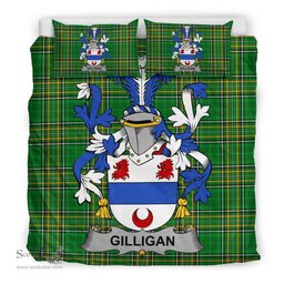 Irish Gilligan or McGilligan Coat of Arms Family Crest Ireland Bedding Set Irish National Tartan Irish County Bedding Set Duvet Covers