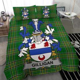 Irish Gilligan or McGilligan Coat of Arms Family Crest Ireland Bedding Set Irish National Tartan Irish County Bedding Set Duvet Covers