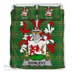 Irish Donlevy or O'Donlevy Coat of Arms Family Crest Ireland Bedding Set Irish National Tartan Irish County Bedding Set Duvet Covers