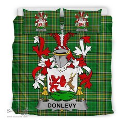 Irish Donlevy or O'Donlevy Coat of Arms Family Crest Ireland Bedding Set Irish National Tartan Irish County Bedding Set Duvet Covers