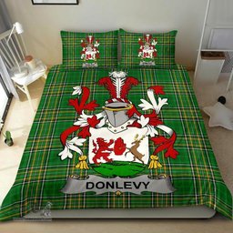 Irish Donlevy or O'Donlevy Coat of Arms Family Crest Ireland Bedding Set Irish National Tartan Irish County Bedding Set Duvet Covers