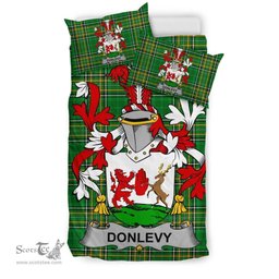Irish Donlevy or O'Donlevy Coat of Arms Family Crest Ireland Bedding Set Irish National Tartan Irish County Bedding Set Duvet Covers