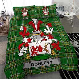Irish Donlevy or O'Donlevy Coat of Arms Family Crest Ireland Bedding Set Irish National Tartan Irish County Bedding Set Duvet Covers