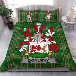 Irish Donlevy or O'Donlevy Coat of Arms Family Crest Ireland Bedding Set Irish National Tartan Irish County Bedding Set Duvet Covers
