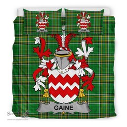 Irish Gaine or Gainey Coat of Arms Family Crest Ireland Bedding Set Irish National Tartan Irish County Bedding Set Duvet Covers