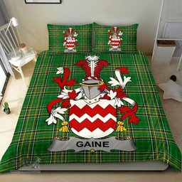 Irish Gaine or Gainey Coat of Arms Family Crest Ireland Bedding Set Irish National Tartan Irish County Bedding Set Duvet Covers