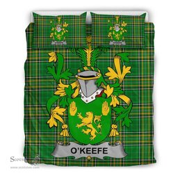 Irish Keefe or O'Keefe Coat of Arms Family Crest Ireland Bedding Set Irish National Tartan Irish County Bedding Set Duvet Covers