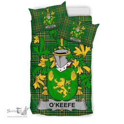 Irish Keefe or O'Keefe Coat of Arms Family Crest Ireland Bedding Set Irish National Tartan Irish County Bedding Set Duvet Covers