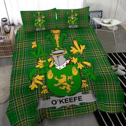 Irish Keefe or O'Keefe Coat of Arms Family Crest Ireland Bedding Set Irish National Tartan Irish County Bedding Set Duvet Covers