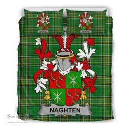 Irish Naghten or O'Naghten Coat of Arms Family Crest Ireland Bedding Set Irish National Tartan Irish County Bedding Set Duvet Covers