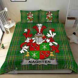 Irish Naghten or O'Naghten Coat of Arms Family Crest Ireland Bedding Set Irish National Tartan Irish County Bedding Set Duvet Covers