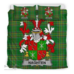 Irish Naghten or O'Naghten Coat of Arms Family Crest Ireland Bedding Set Irish National Tartan Irish County Bedding Set Duvet Covers
