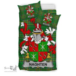 Irish Naghten or O'Naghten Coat of Arms Family Crest Ireland Bedding Set Irish National Tartan Irish County Bedding Set Duvet Covers