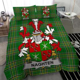 Irish Naghten or O'Naghten Coat of Arms Family Crest Ireland Bedding Set Irish National Tartan Irish County Bedding Set Duvet Covers