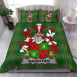 Irish Naghten or O'Naghten Coat of Arms Family Crest Ireland Bedding Set Irish National Tartan Irish County Bedding Set Duvet Covers