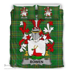 Irish Bowen Coat of Arms Family Crest Ireland Bedding Set Irish National Tartan Irish County Bedding Set Duvet Covers
