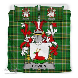 Irish Bowen Coat of Arms Family Crest Ireland Bedding Set Irish National Tartan Irish County Bedding Set Duvet Covers