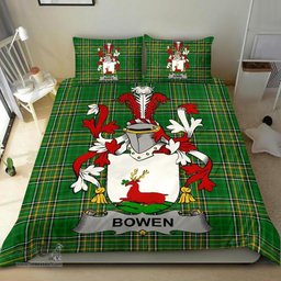 Irish Bowen Coat of Arms Family Crest Ireland Bedding Set Irish National Tartan Irish County Bedding Set Duvet Covers