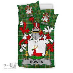 Irish Bowen Coat of Arms Family Crest Ireland Bedding Set Irish National Tartan Irish County Bedding Set Duvet Covers