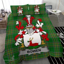 Irish Bowen Coat of Arms Family Crest Ireland Bedding Set Irish National Tartan Irish County Bedding Set Duvet Covers