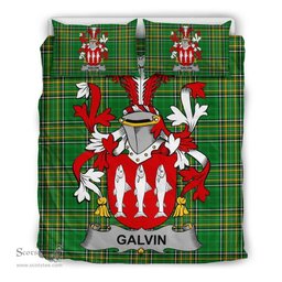 Irish Galvin or O'Galvin Coat of Arms Family Crest Ireland Bedding Set Irish National Tartan Irish County Bedding Set Duvet Covers