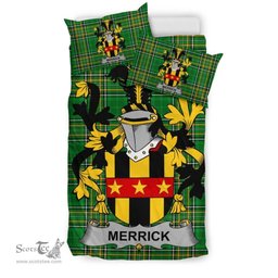 Irish Merrick or Meyrick Coat of Arms Family Crest Ireland Bedding Set Irish National Tartan Irish County Bedding Set Duvet Covers