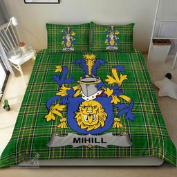 Irish Mihill Coat of Arms Family Crest Ireland Bedding Set Irish National Tartan Irish County Bedding Set Duvet Covers