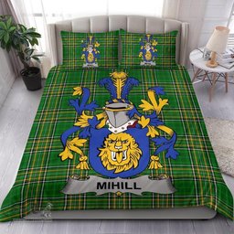 Irish Mihill Coat of Arms Family Crest Ireland Bedding Set Irish National Tartan Irish County Bedding Set Duvet Covers
