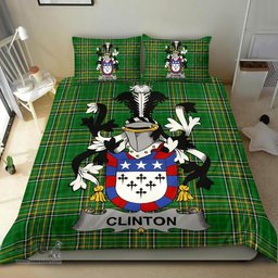 Irish Clinton Coat of Arms Family Crest Ireland Bedding Set Irish National Tartan Irish County Bedding Set Duvet Covers