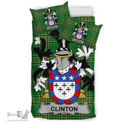 Irish Clinton Coat of Arms Family Crest Ireland Bedding Set Irish National Tartan Irish County Bedding Set Duvet Covers