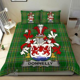 Irish Donnelly or O'Donnelly Coat of Arms Family Crest Ireland Bedding Set Irish National Tartan Irish County Bedding Set Duvet Covers