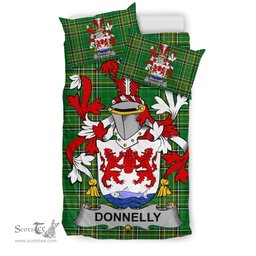 Irish Donnelly or O'Donnelly Coat of Arms Family Crest Ireland Bedding Set Irish National Tartan Irish County Bedding Set Duvet Covers